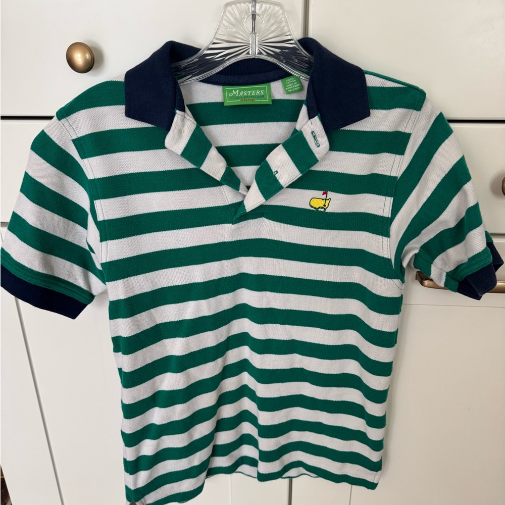 Masters Kids Polo with Green and White Stripes